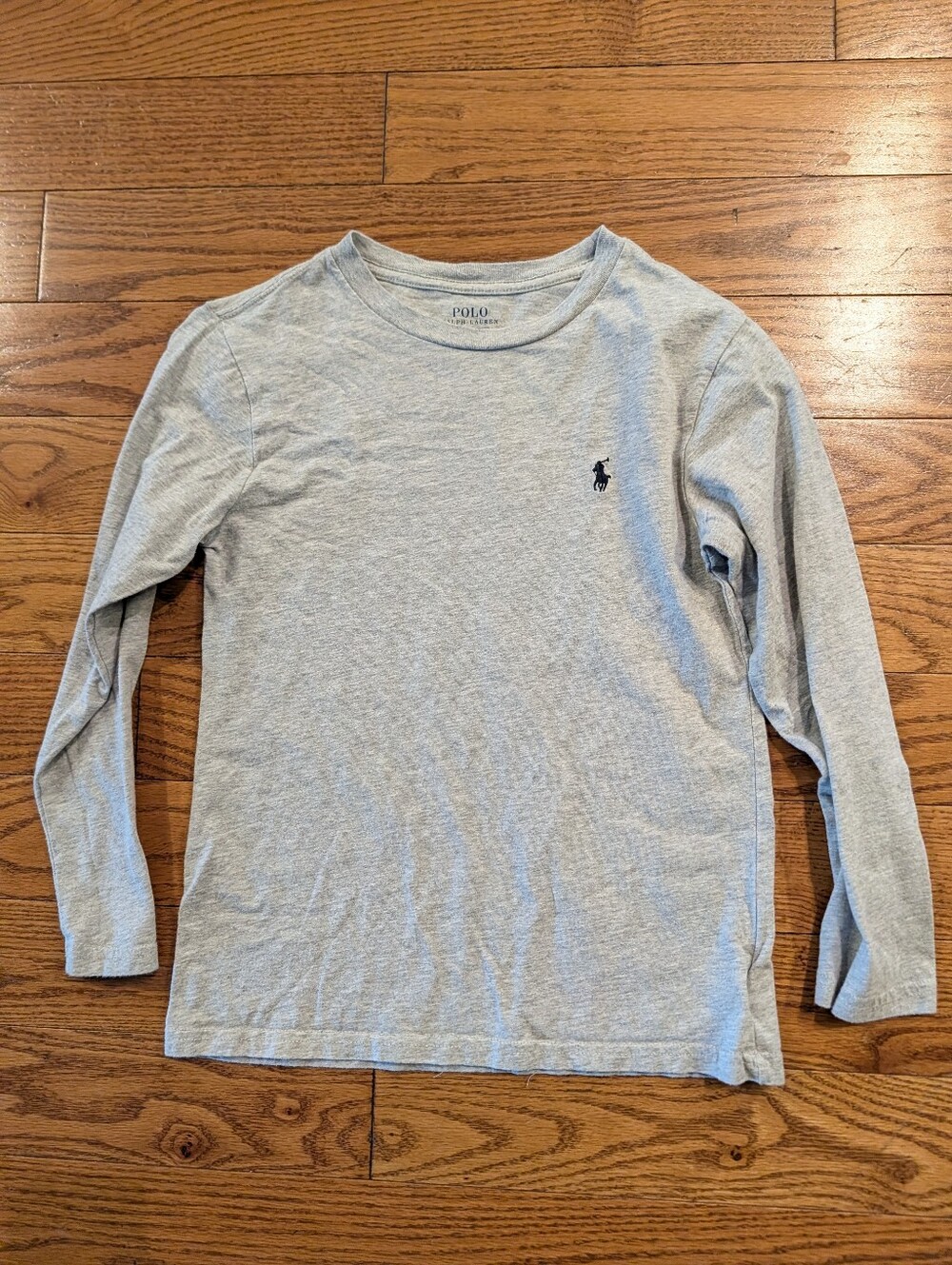 Polo by Ralph Lauren Light Gray Long-Sleeve Crewneck Tee for Kids